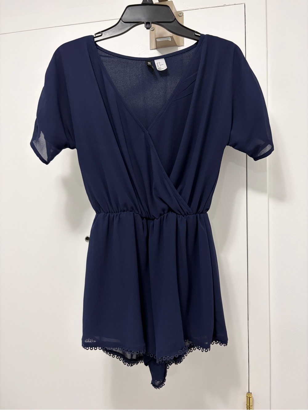 H&M Navy V-Neck Surplice Romper - Size 4
